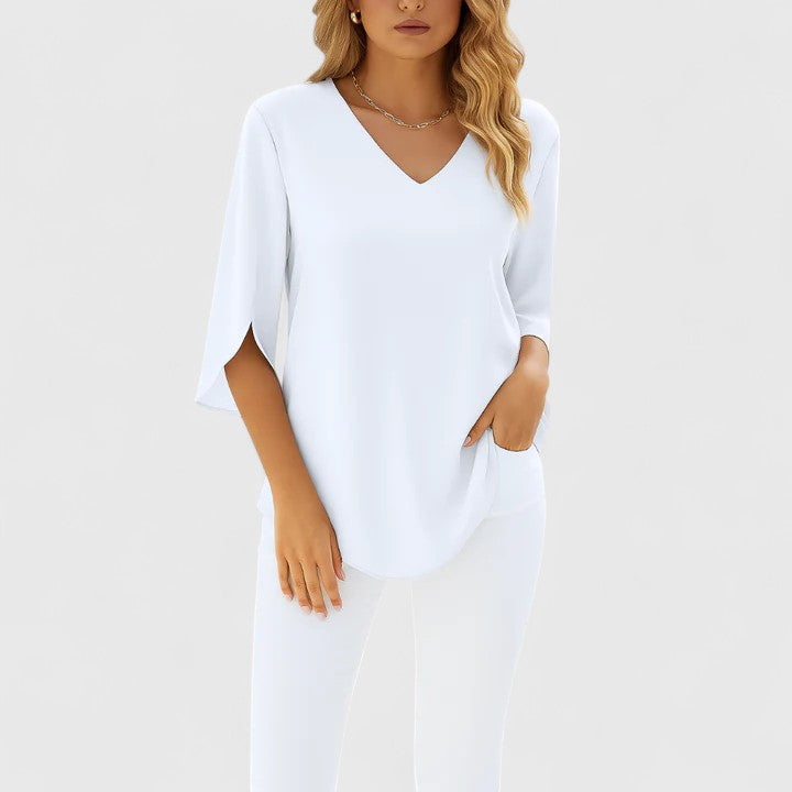 Violetta | Sophisticated V-Neck Blouse