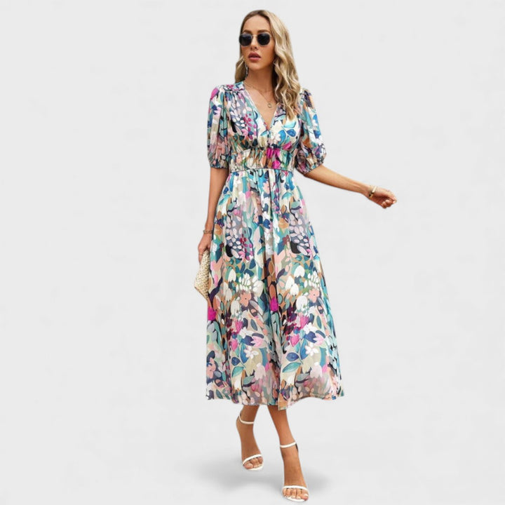 Merlin | Flattering Floral Midi Dress