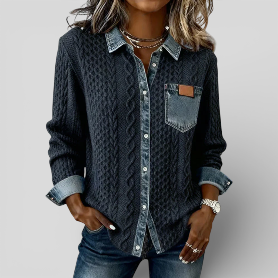 Deborah | Denim Patchwork Shirt