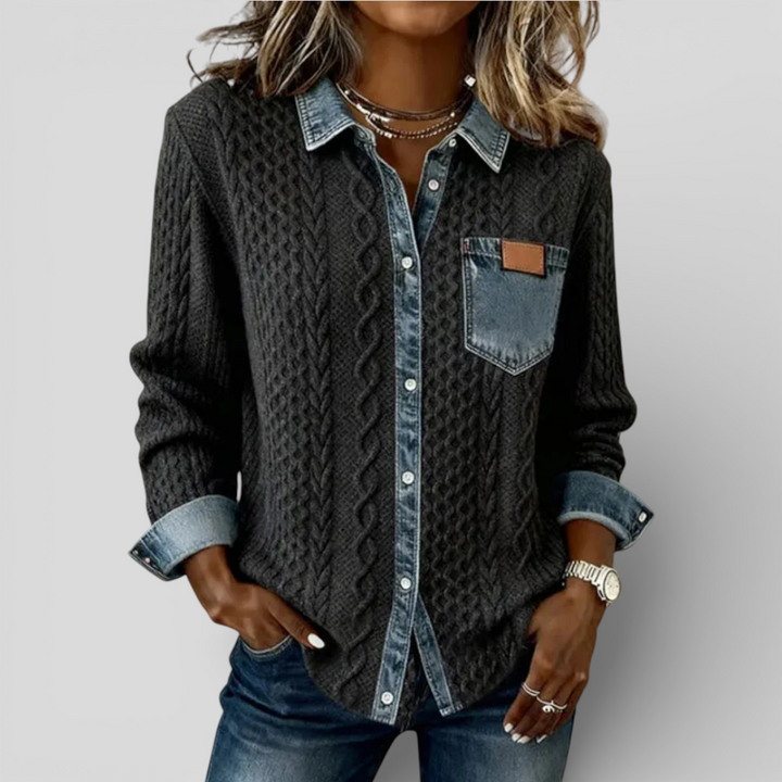 Deborah | Denim Patchwork Shirt