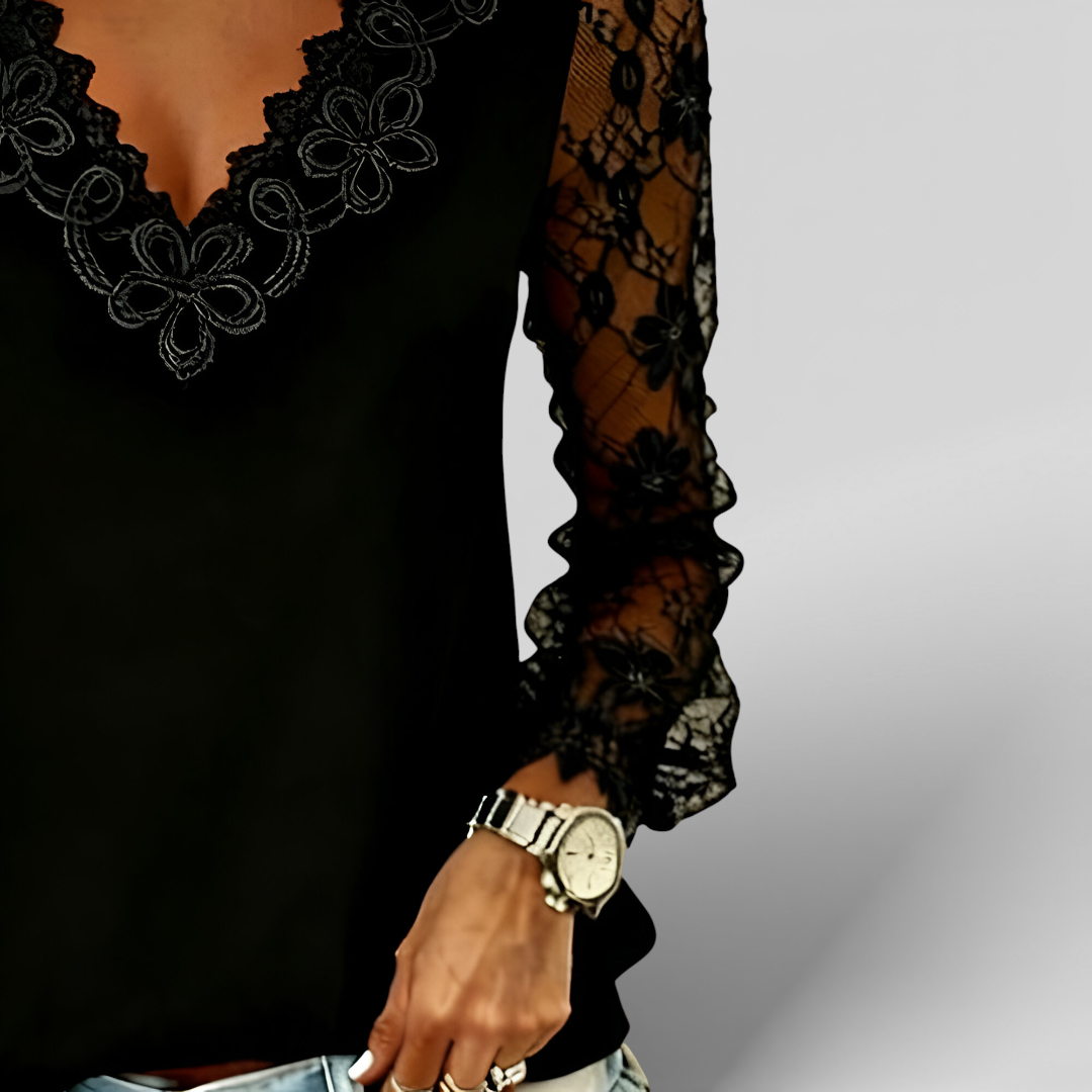 Linda | Stylish Long Sleeve V-Neck Top