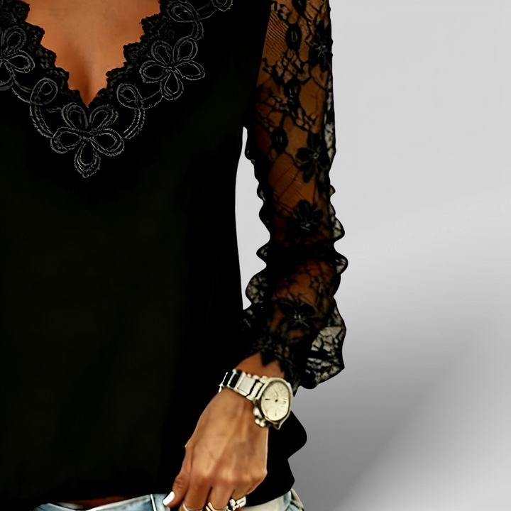 Linda | Stylish Long Sleeve V-Neck Top