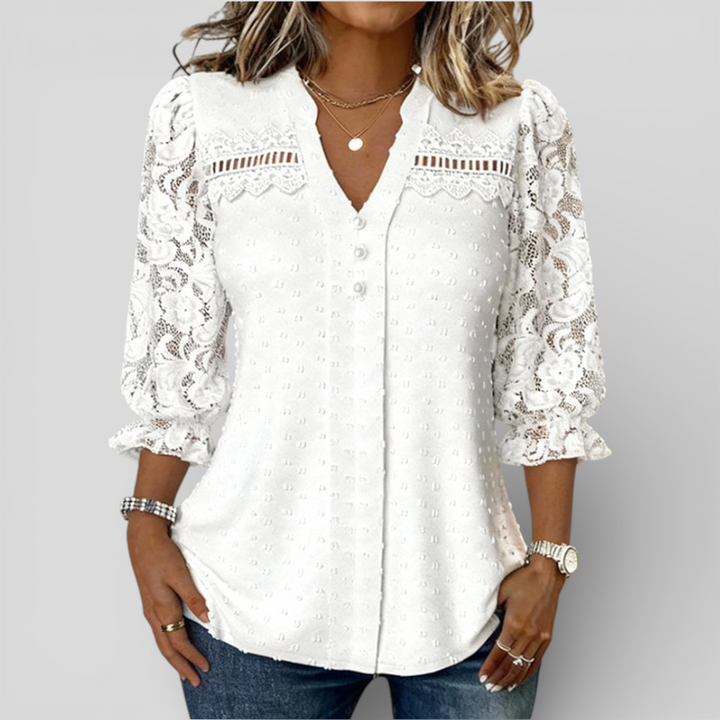 Linda | Chic Knit V-Neck Blouse