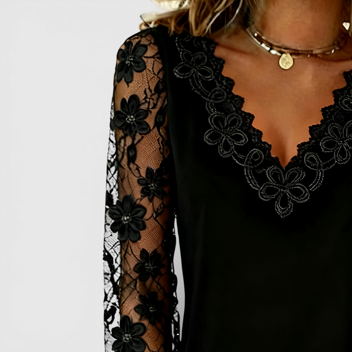 Linda | Stylish Long Sleeve V-Neck Top