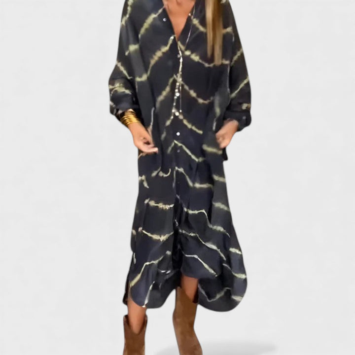 Amelie | Elegant Boho Striped Maxi Dress