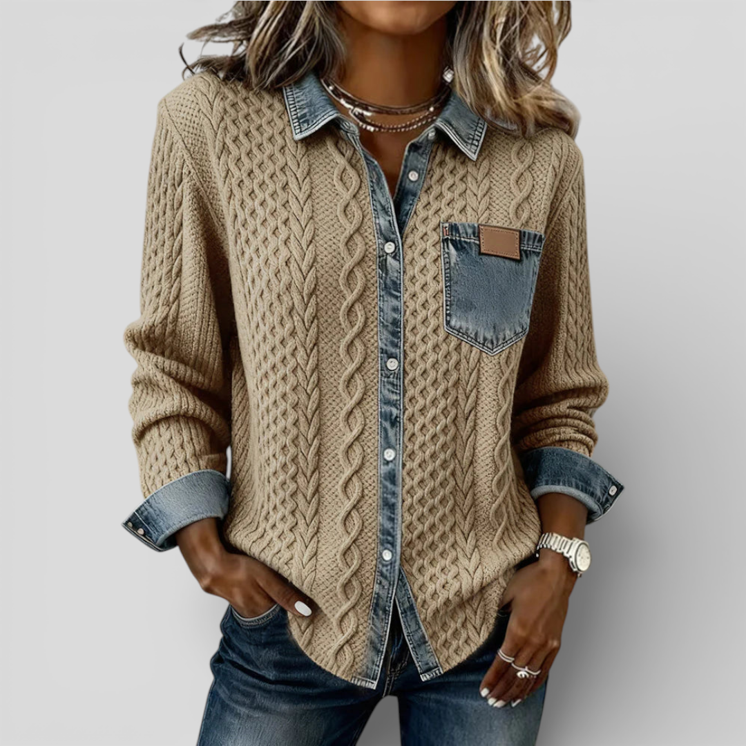 Deborah | Denim Patchwork Shirt