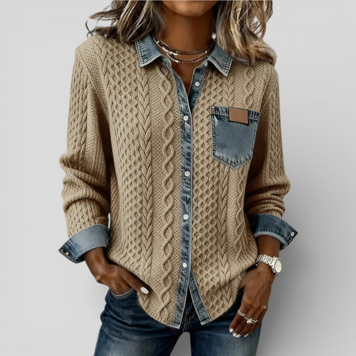 Deborah | Denim Patchwork Shirt