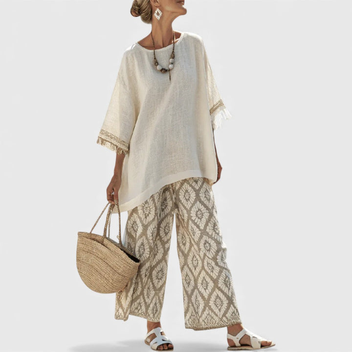 Alverra | Sophisticated Top & Casual Pants Set