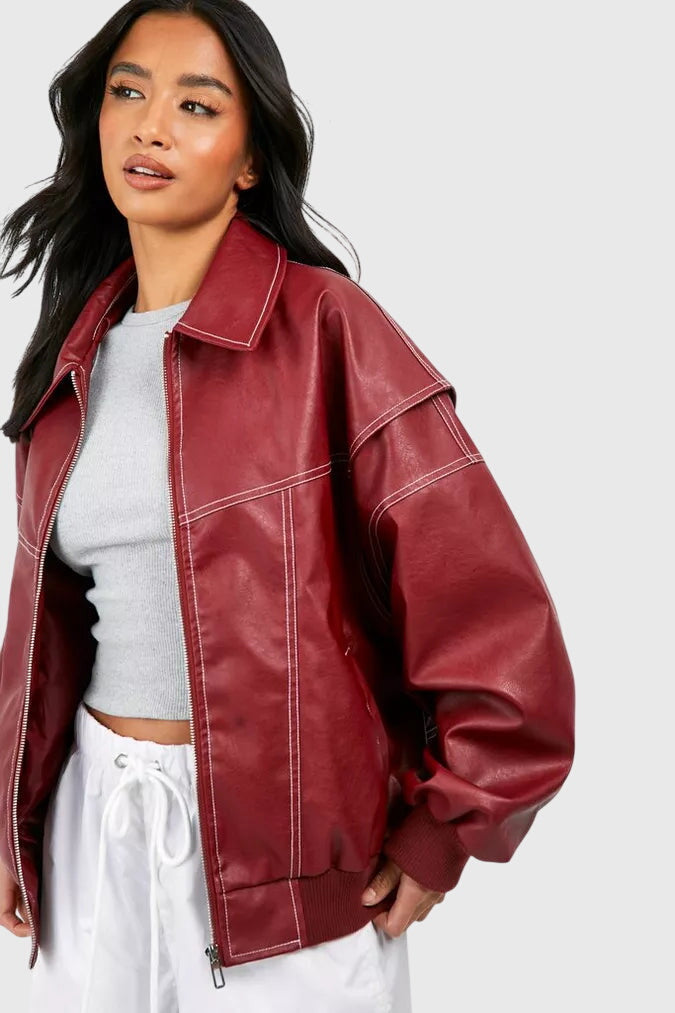 Faye | Oversized Leather Jacket
