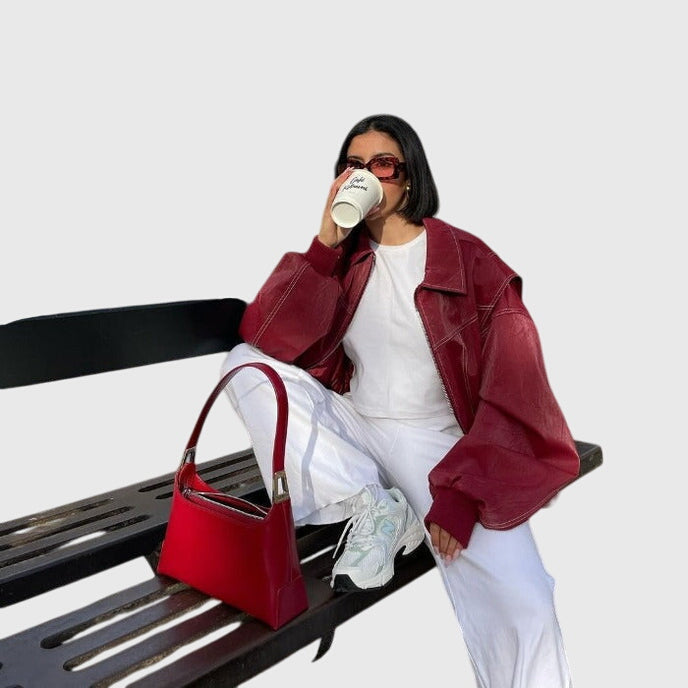 Faye | Oversized Leather Jacket