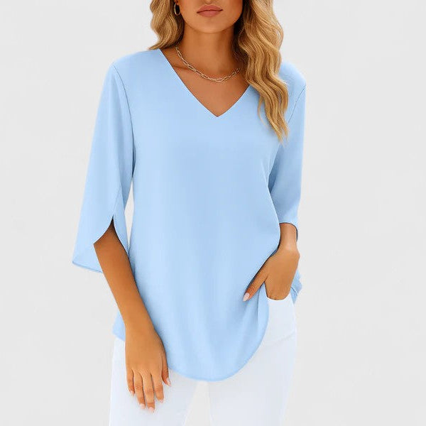 Violetta | Sophisticated V-Neck Blouse