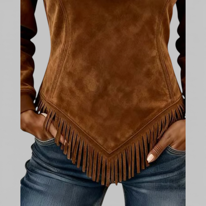 Evelyn | Asymmetric Fringe Sweatshirt