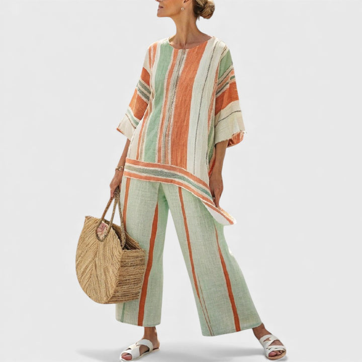 Bellmere | Elegant Asymmetrical Top & Wide-Leg Pants