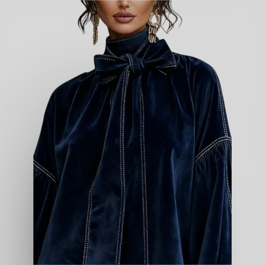 Claire | Velvet Lantern Sleeve Mini Dress