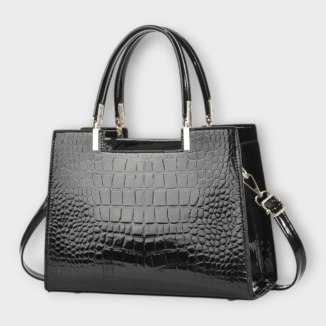 Olivia | Glossy Crocodile Pattern Handbag