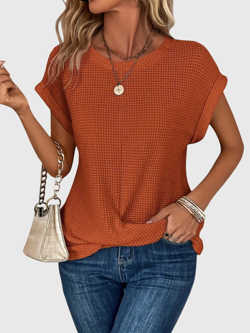 Isa | Elegant Blouse with Crew Neck