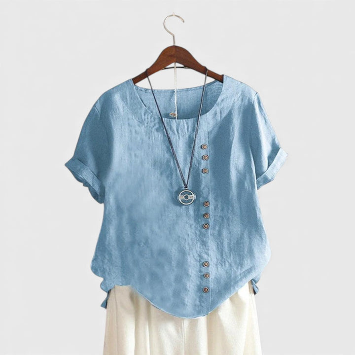Elisavie | Comfortable Short Sleeve Blouse