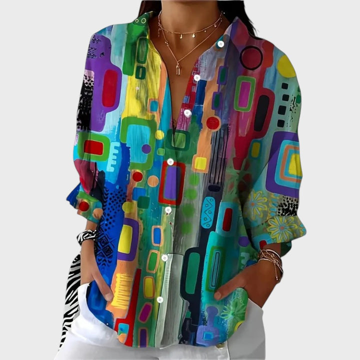 Rose | Elegant Geometric Pattern Blouse